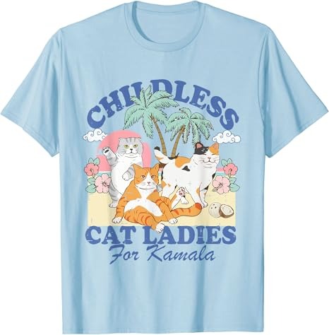 Childless Cat Lady for Kamala Harris, Funny Cat T Shirt, Election 2024