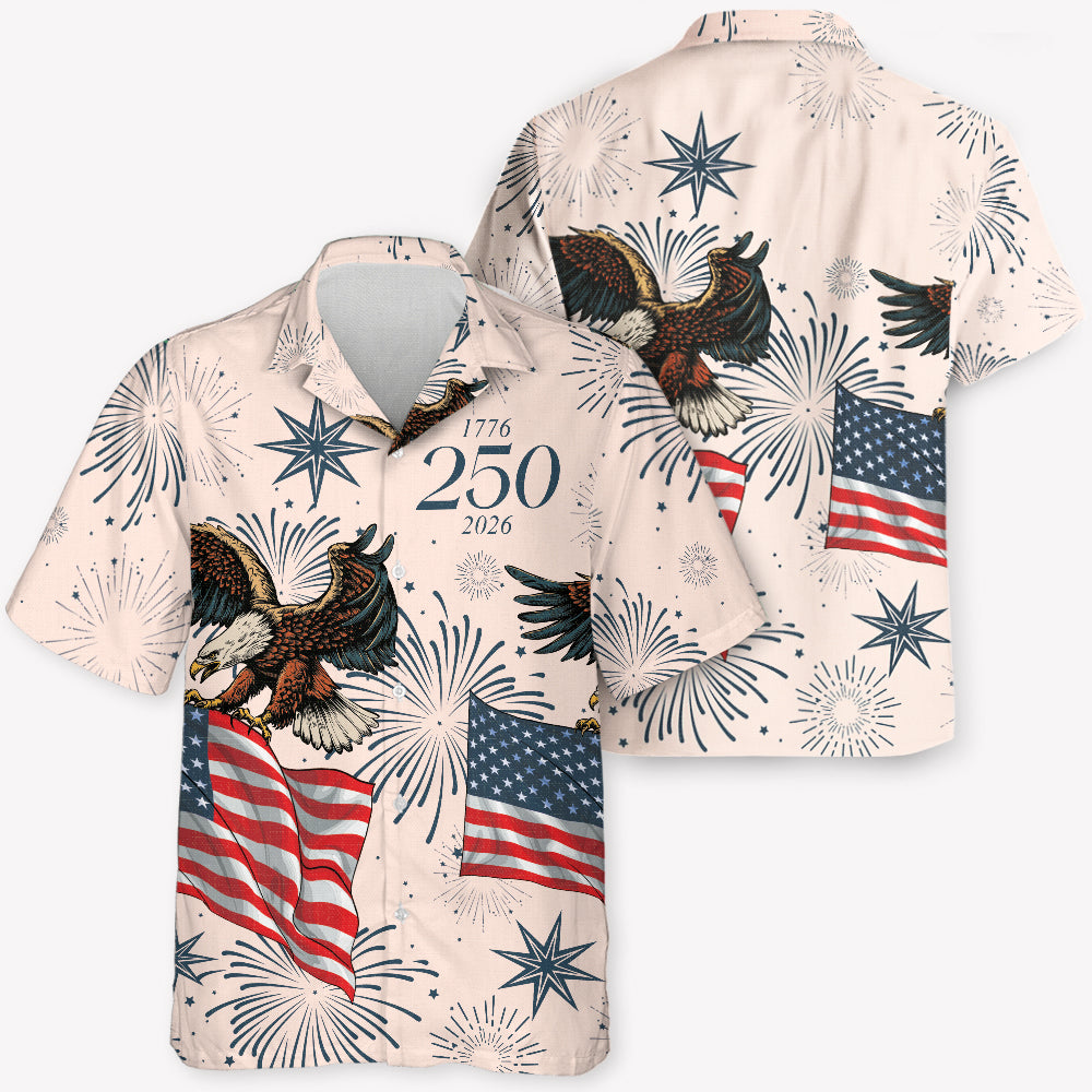The Eagle 1976-2026 Color Hawaii, 250th Anniversary Of The USA Hawaiian Shirt