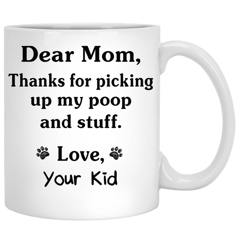 Thanks For Picking Up My Poop Custom Pet Portrait, Personalized Accent Mug, Gifts For Pet Lovers, Custom Photo