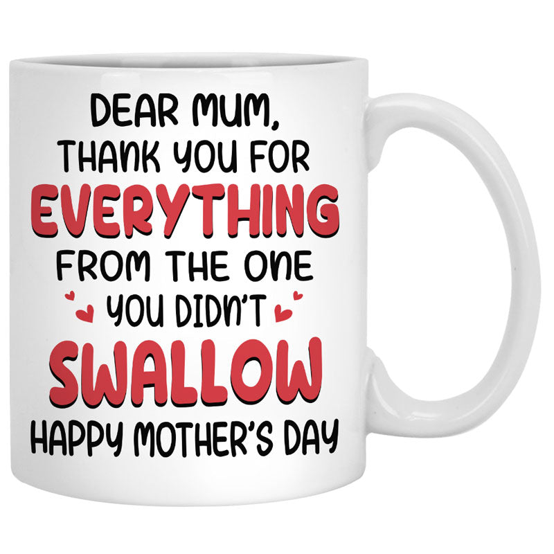 Thank You For Everything Happy Mother's Day, Personalized Accent Mug, Mother's Day Gifts