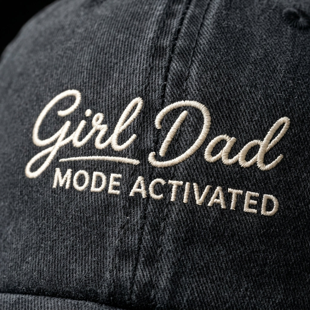 Girl Dad Mode Activated, Father's Day Retro Faux Embroidery Cap, Gift For Him