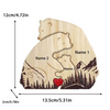 Personalized Custom Mountain Bear Family Wooden Puzzle DIY Engraving Name Sculpture Home Decor
