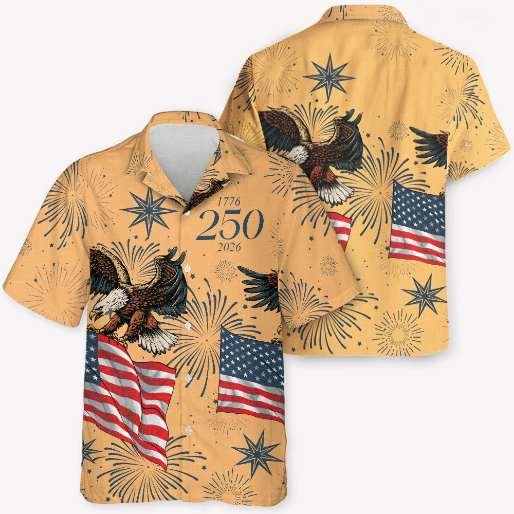 The Eagle 1976-2026 Color Hawaii, 250th Anniversary Of The USA Hawaiian Shirt