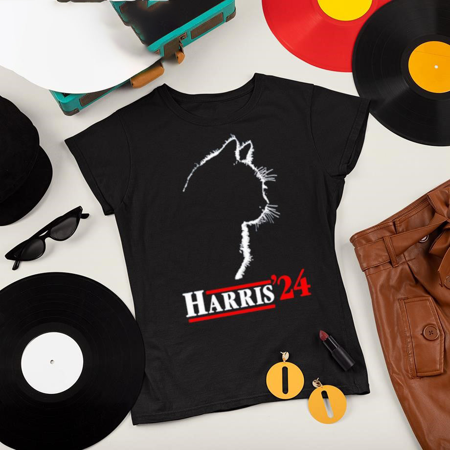 Harris '24 T Shirt, Kamala Cat T Shirt, Election 2024