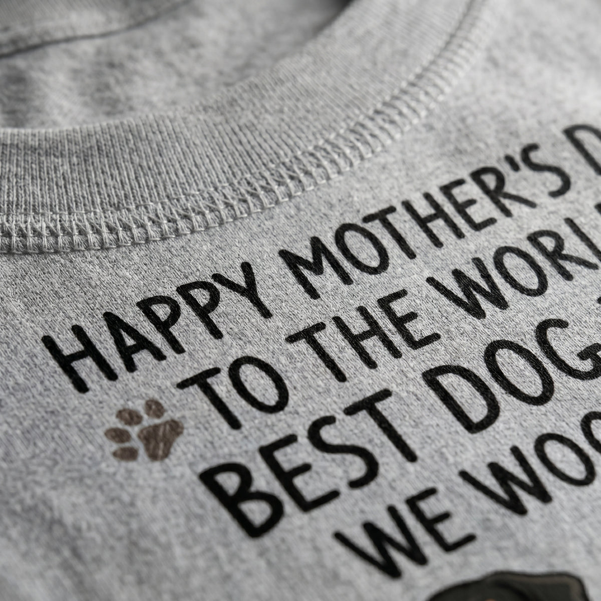 Personalized Mother's Day Dog Mom Shirt, "We Woof You", Custom Photo & Graphics