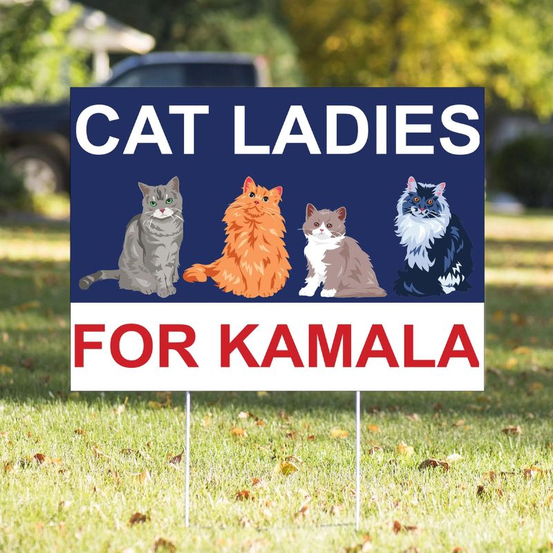 Cat Ladies For Kamala Yard Signs, Kamala Harris Sign, Vote Kamala, Election 2024