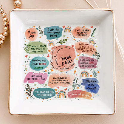 Personalized Mom Daily Affirmations Trinket Dish, Ceramic Jewelry Dish, Mother’s Day Gift for Mom