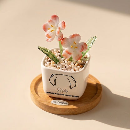 Personalized Dog Loss Gifts, "My Favorite Hello" Planter, Pet Memorial, Custom Design & Birth Month Flower