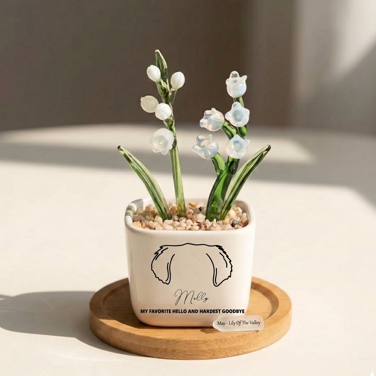 Personalized Dog Loss Gifts, "My Favorite Hello" Planter, Pet Memorial, Custom Design & Birth Month Flower