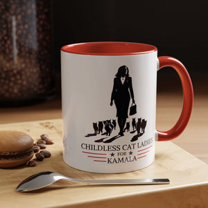 Childless Cat Ladies For Kamala Silhouette, Personalized Ceramic Mug, Gift For Kamala Harris Supporters