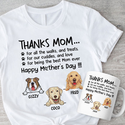 Personalized Mugs For Dog Lovers, Thanks For All The Walks And Treats, Father's Day Gift For Dog Dads