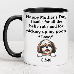 Thanks For All The Belly Rubs, Personalized Coffee Mug, Custom Gift for Dog Lovers