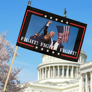 Fight Fight Fight, Two Sides Hand Flag, Gift For Trump Supporters, Election 2024