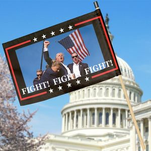 Fight Fight Fight, Two Sides Hand Flag, Gift For Trump Supporters, Election 2024