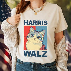 Harris Walz Cat Red Blue, Kamala Harris Shirt, Gift For Kamala Harris Supporters, Election 2024