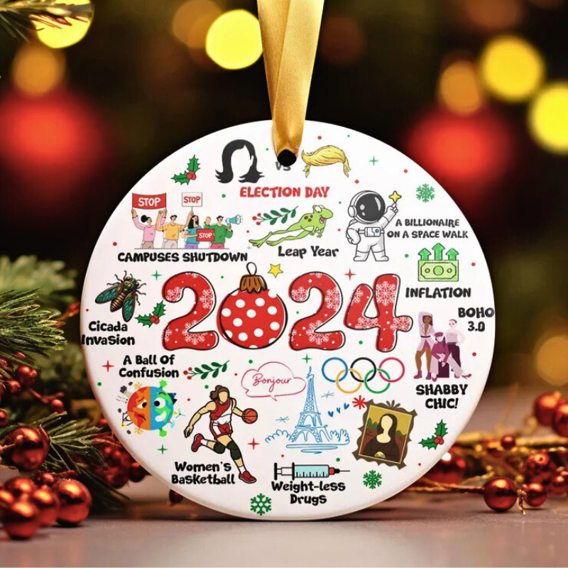 Year To Remember 2024, Funny Ornaments, Ceramic Ornament, Christmas Gift