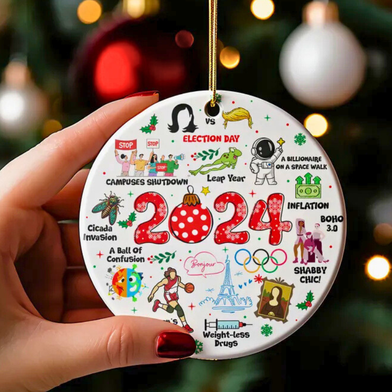 Year To Remember 2024, Funny Ornaments, Ceramic Ornament, Christmas Gift