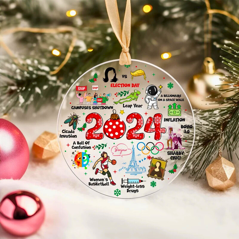 Year To Remember 2024, Funny Ornaments, Acrylic Ornament, Christmas Gift