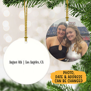 Custom Photo Ornament, Personalized Circle Ornaments 2 Sides, Christmas Gifts