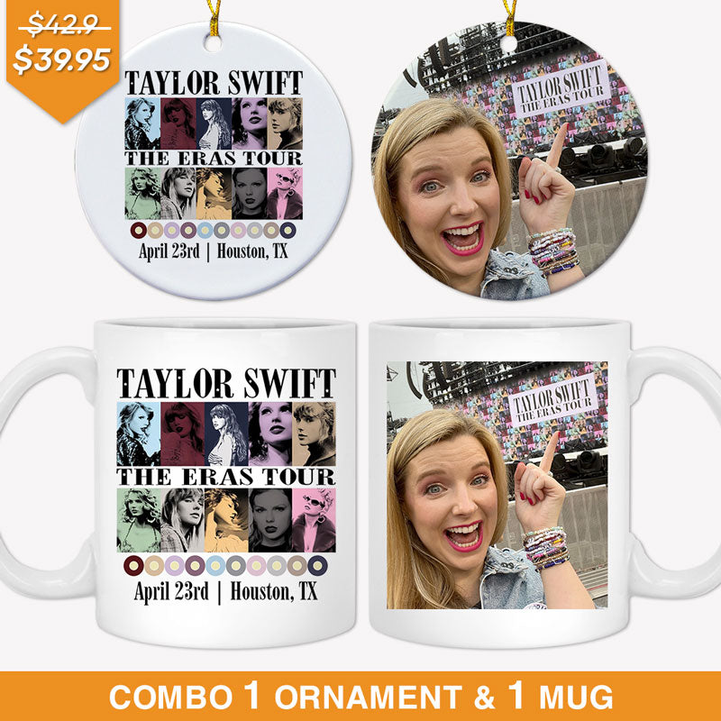 Eras Tour Ornament, Personalized Circle Ornaments 2 Sides, Custom Photo