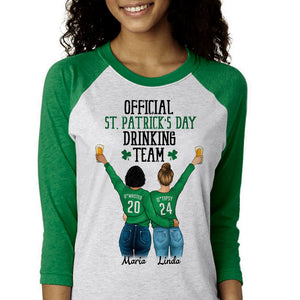Official St. Patrick's Day Drinking Team Personalized St. Patrick's Day Unisex Raglan Shirt