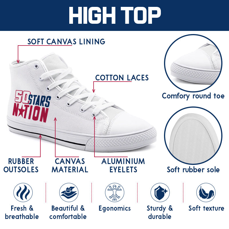 MAGA US Flag Trump 2024 High Top Shoes, Personalized Trump Sneakers, Trump Shoes, Election 2024