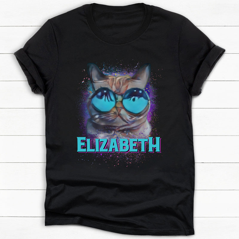 Space Watercolor Pet Photo, Personalized Shirt, Gift For Pet Lovers, Custom Photo