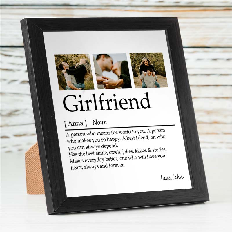 Couple Boy Friend, Couple Girl Friend Photo Collage, Personalized Picture Frame, Valentines Day Gifts Custom Photo