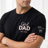 Girl Dad EST, Faux Embroidery Personalized Shirt, Chest & Sleeve Custom Design