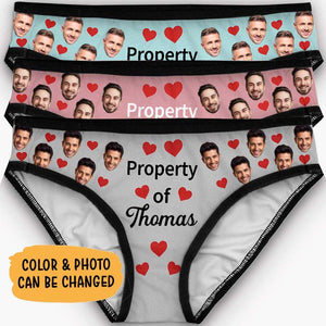 Property Of Husband, Personalized Brief, Funny Gift For Her, Custom Photo