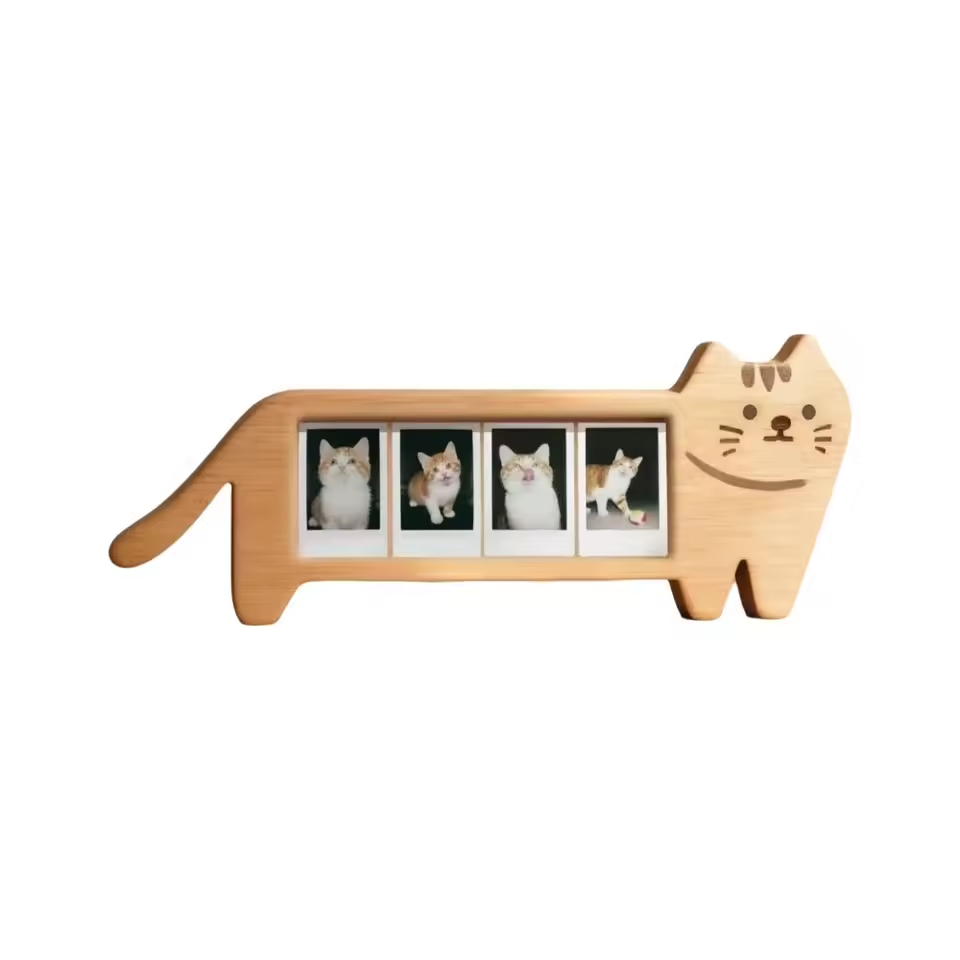 Wooden Photo Frame Animal Shape, Cartoon Desktop Photo Frame, Multi-Photo Dog & Cat Shaped Picture Frame