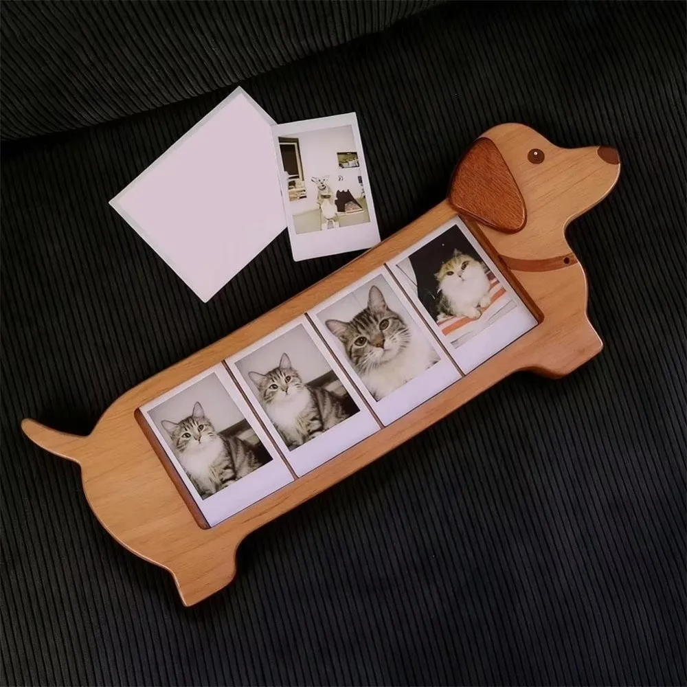 Wooden Photo Frame Animal Shape, Cartoon Desktop Photo Frame, Multi-Photo Dog & Cat Shaped Picture Frame