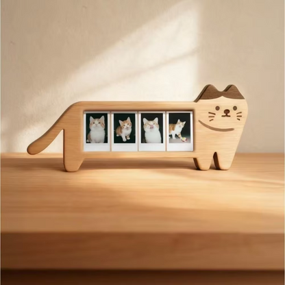 Wooden Photo Frame Animal Shape, Cartoon Desktop Photo Frame, Multi-Photo Dog & Cat Shaped Picture Frame