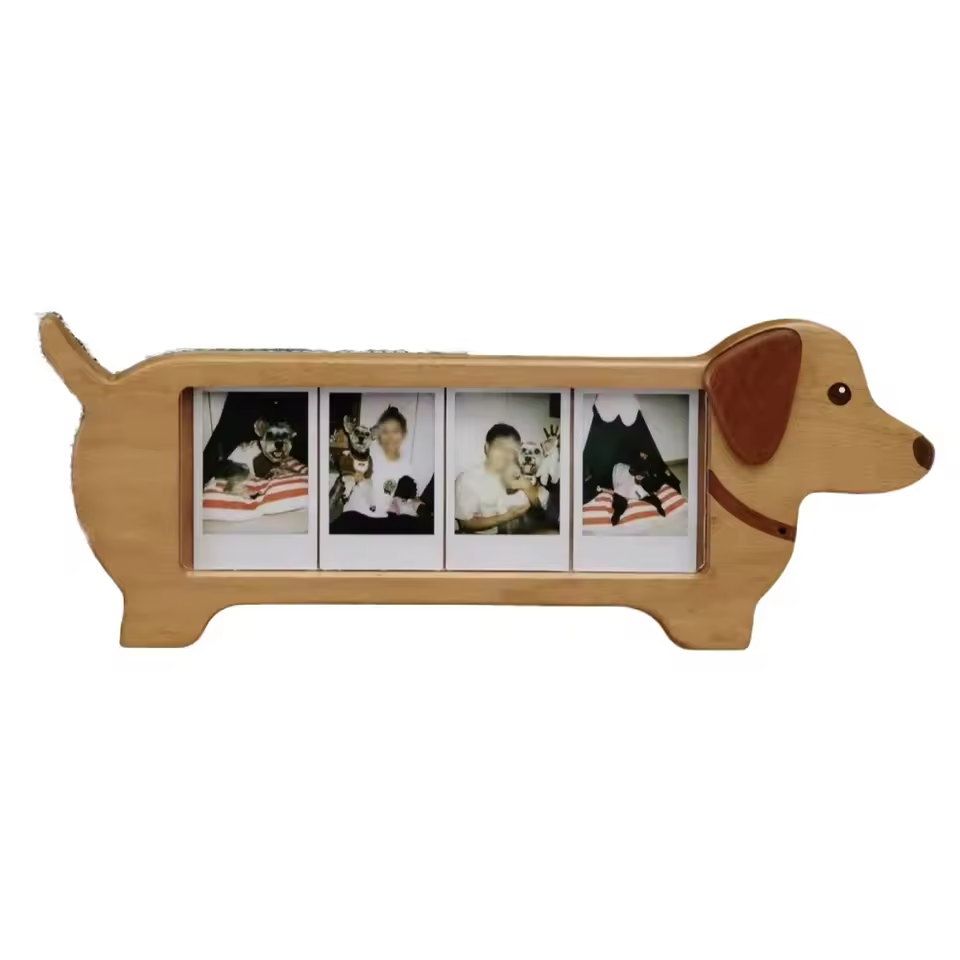 Wooden Photo Frame Animal Shape, Cartoon Desktop Photo Frame, Multi-Photo Dog & Cat Shaped Picture Frame