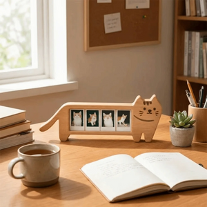 Wooden Photo Frame Animal Shape, Cartoon Desktop Photo Frame, Multi-Photo Dog & Cat Shaped Picture Frame