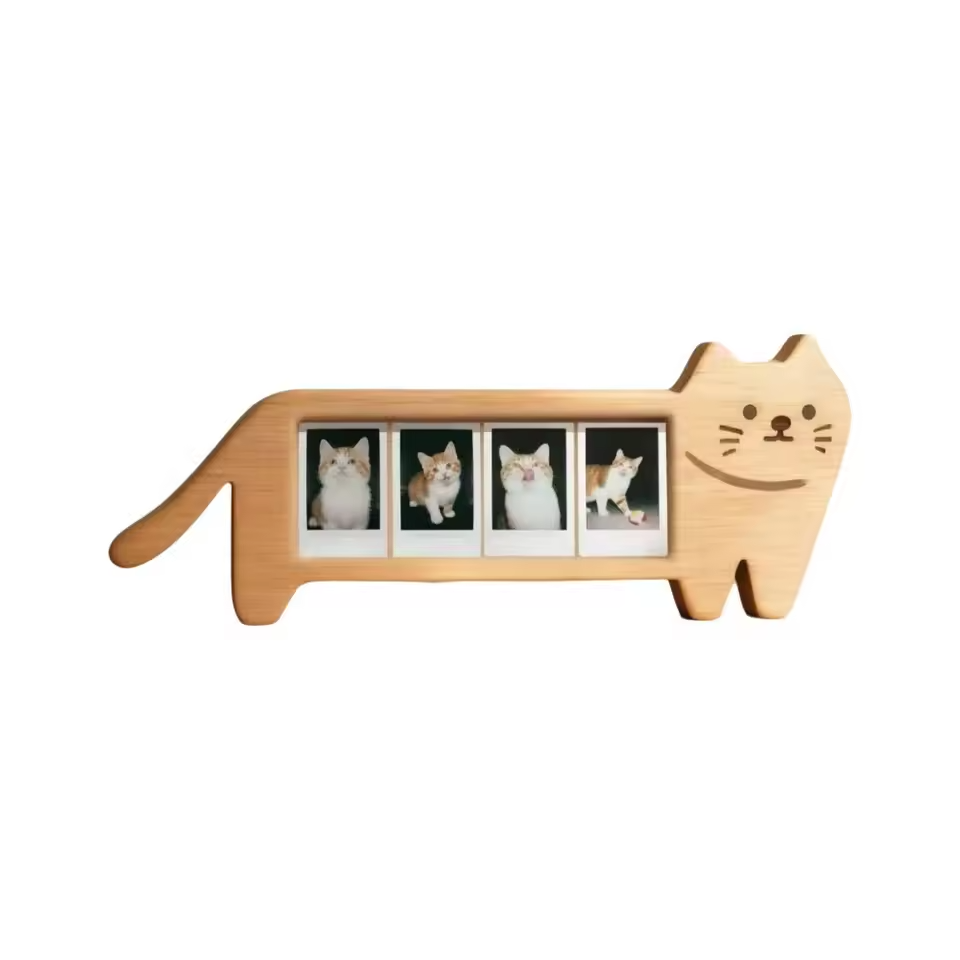 Wooden Photo Frame Animal Shape, Cartoon Desktop Photo Frame, Multi-Photo Dog & Cat Shaped Picture Frame