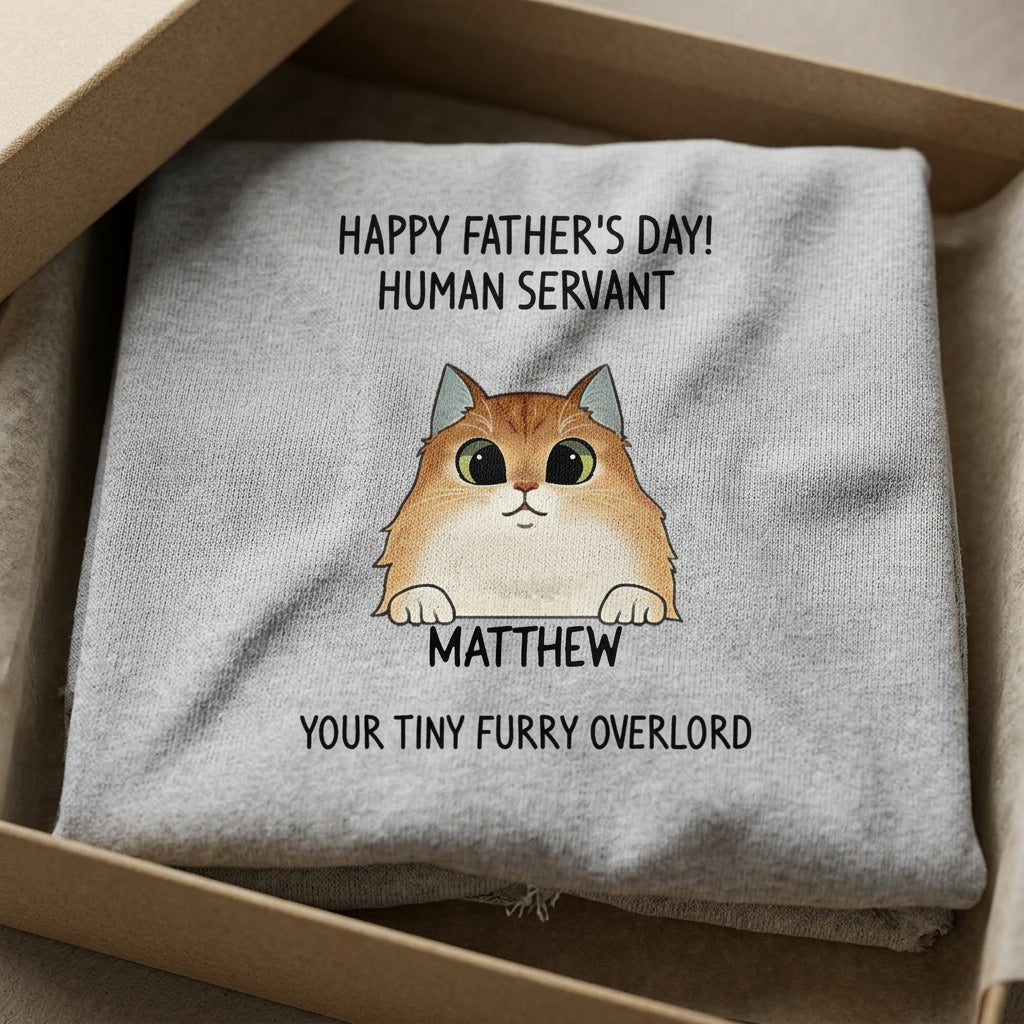 Happy Father's Day, Human Servant, Custom Shirt, Personalized Gifts for Cat Lovers