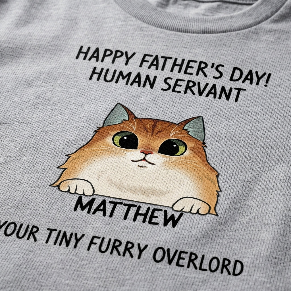 Happy Father's Day, Human Servant, Custom Shirt, Personalized Gifts for Cat Lovers