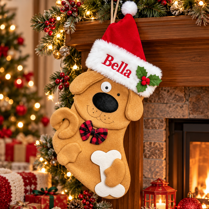 Personalized Dog Christmas Stockings, Custom Name, Custom Christmas Socks