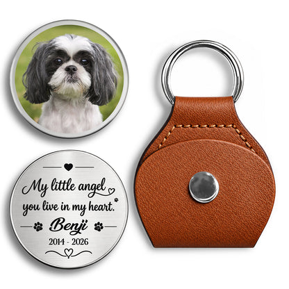 My Little Angel Live In My Heart, Personalized Pocket Hug, Pet Memorial Gifts, Gifts For Pet Lovers, Custom Photo