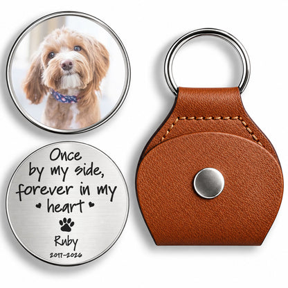 Once By My Side, Personalized Pocket Hug, Pet Memorial Gift For Dog Lover, Custom Photo