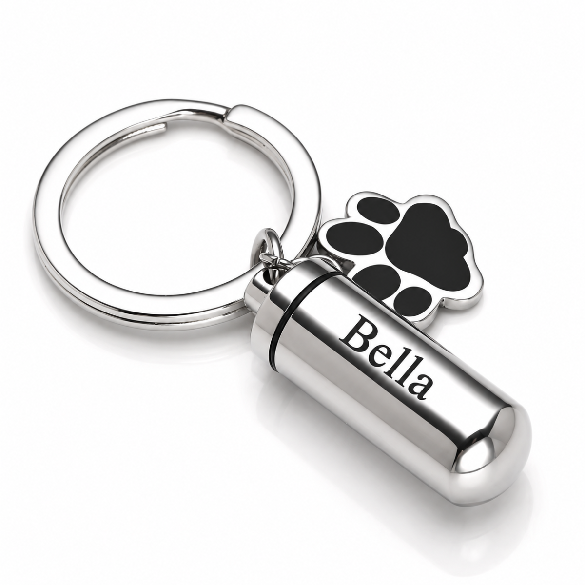 Personalized Dog Ashes Keepsake Keyring – Custom Pet Cremation Urn Memorial Keychain