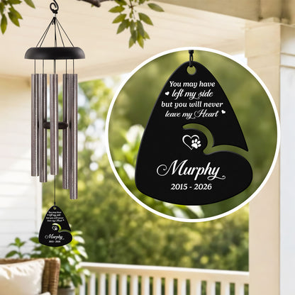 Never Leave My Heart, Personalized Memorial Wind Chimes With Guitar Pick Sail, Custom Name And Date (Copy)