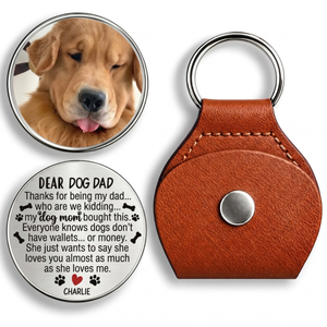 Personalized Dog Dad Pocket Hug Token - Thanks For Being My Dad Gift From the Dog, Custom Pet Photo
