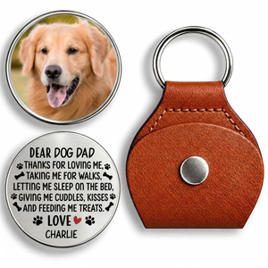 Personalized Dog Dad Pocket Hug Token - Thanks For Loving Me Gift From the Dog, Custom Pet Photo
