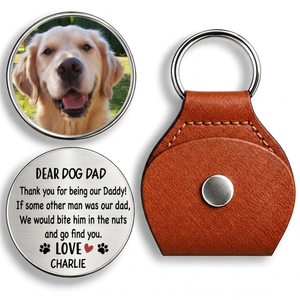 Personalized Dog Dad Pocket Hug Token - Funny Bite Gift From the Dog, Custom Pet Photo