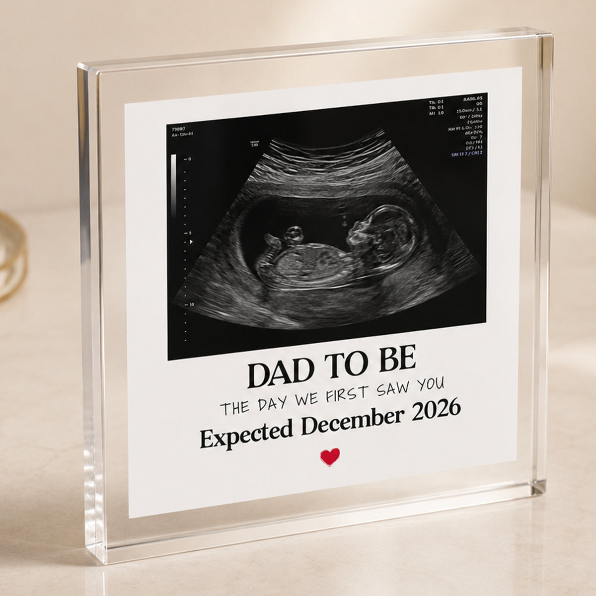 Personalised Dad To Be Acrylic Photo Block, Keepsake Gift, Square Shaped Plaque