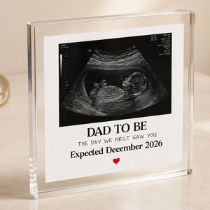Personalised Dad To Be Acrylic Photo Block, Keepsake Gift, Square Shaped Plaque