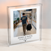 Personalised First Step Dad Acrylic Photo Block, Keepsake Gift, Square Shaped Plaque