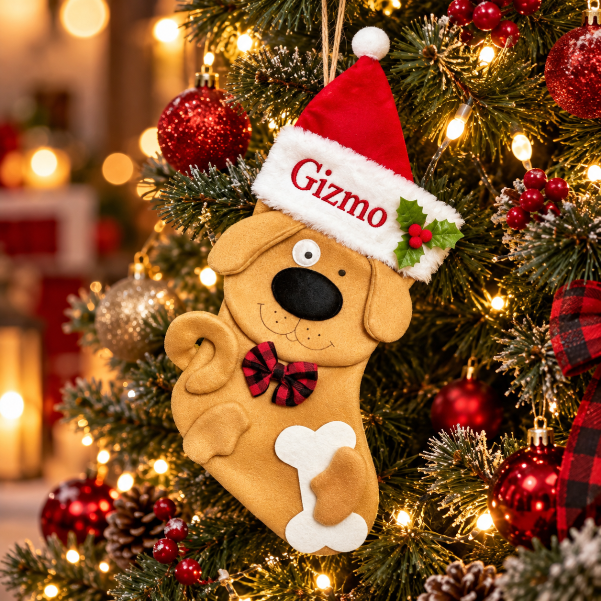 Personalized Dog Christmas Stockings, Custom Name, Custom Christmas Socks